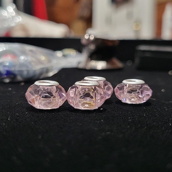 Set of 4 925 silver and glass charms/beads - Picture 5 of 5